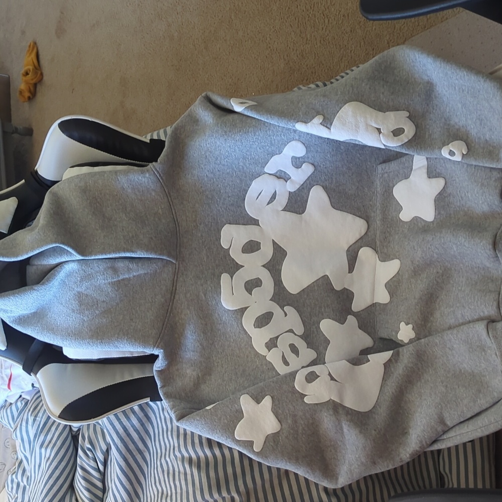 Grey sp5der hoodie